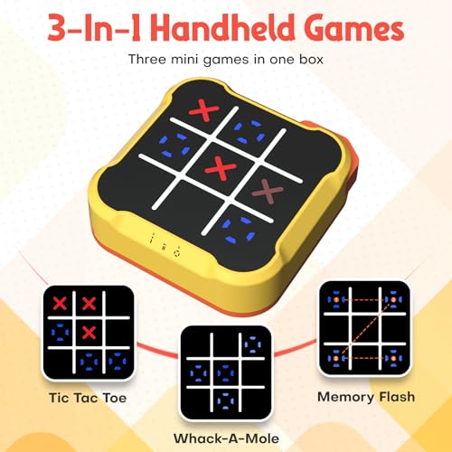 Bacare Tic Tac Toe Bolt,Handheld Electric Puzzle Game Console,Electronic Board Games for Educational and Memory Growth,Gift Ideal for Kids and Adults' Birthday,Portable Travel for Car Ride,Multicolour - Image 3