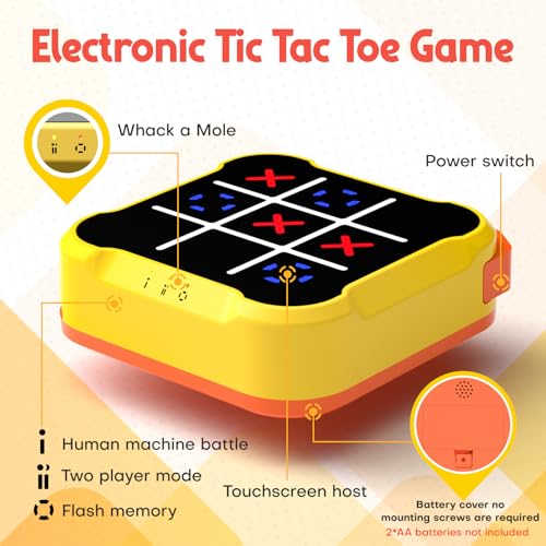 Bacare Tic Tac Toe Bolt,Handheld Electric Puzzle Game Console,Electronic Board Games for Educational and Memory Growth,Gift Ideal for Kids and Adults' Birthday,Portable Travel for Car Ride,Multicolour - Image 2