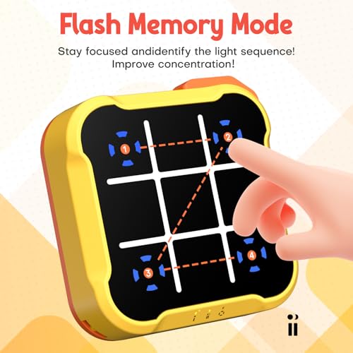 Bacare Tic Tac Toe Bolt,Handheld Electric Puzzle Game Console,Electronic Board Games for Educational and Memory Growth,Gift Ideal for Kids and Adults' Birthday,Portable Travel for Car Ride,Multicolour - Image 5