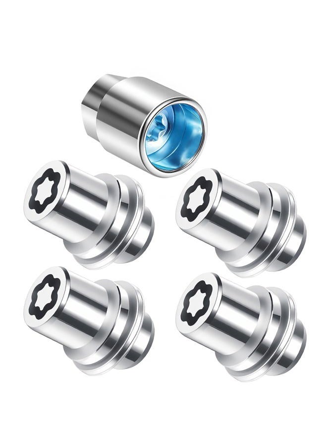 chufa M12x1.5 Wheel Lock Lug Nuts Set, Chrome Anti-Theft Locks with Key, Fits 2001–2025 Toyota Avalon Camry Corolla Prius RAV4 C-HR Tacoma Venza Yaris & Lexus (Check Fitment) – 4 Locks + 1 Key - Image 1