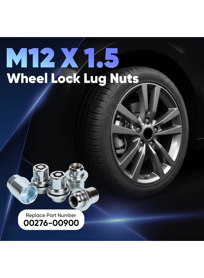 chufa M12x1.5 Wheel Lock Lug Nuts Set, Chrome Anti-Theft Locks with Key, Fits 2001–2025 Toyota Avalon Camry Corolla Prius RAV4 C-HR Tacoma Venza Yaris & Lexus (Check Fitment) – 4 Locks + 1 Key - Image 4