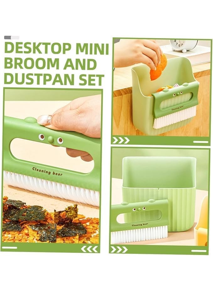 ZUBAT Compact Broom and Dustpan Set for Kitchen Countertops Portable Mini Cleaning Tool Mini Broom Dustpan Set Perfect for Table Desk and Small Spaces Handheld Dustpan with Broom Set