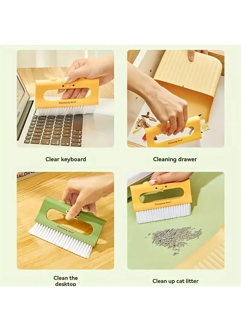 ZUBAT Compact Broom and Dustpan Set for Kitchen Countertops Portable Mini Cleaning Tool Mini Broom Dustpan Set Perfect for Table Desk and Small Spaces Handheld Dustpan with Broom Set