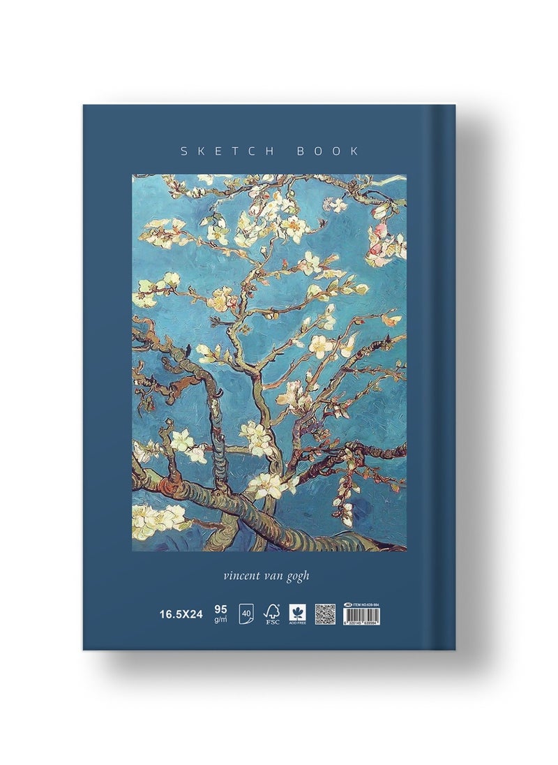 Smart Vincent Van Gogh High Quality Sketchbook 40 Light cream Sheets Size 24x16.50cm 95gm For Drawing, Art - Multi Color - By Smart  - Image 2