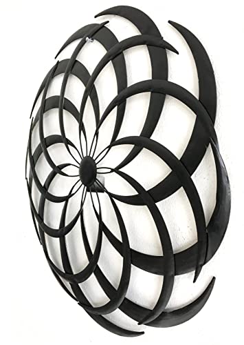 Bellaa 27239 Metal Wall Art Abstract Modern Contemporary Hanging Retro Distressed Hammerd Sculptures Farmhouse Country Cottage Lodge Boho Home Decor 3D Sun 23 inch - Image 5