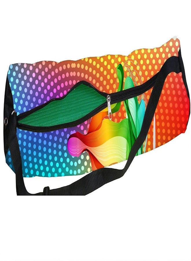 Active Elements Direct from Factory - Canvas Yoga Mat Bag/Cover. Easy Fit up to 4 mm Thick Yoga Mat. Print Design : Yoga Teacher - A Multicolor Modern Graphic Design - Image 1