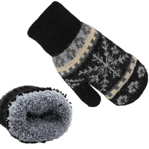 CaySep Winter Gloves Warm Knitted Mittens for Women Men Stretchy Knit Gloves Soft Elastic Mittens for Cold Weather - Image 1