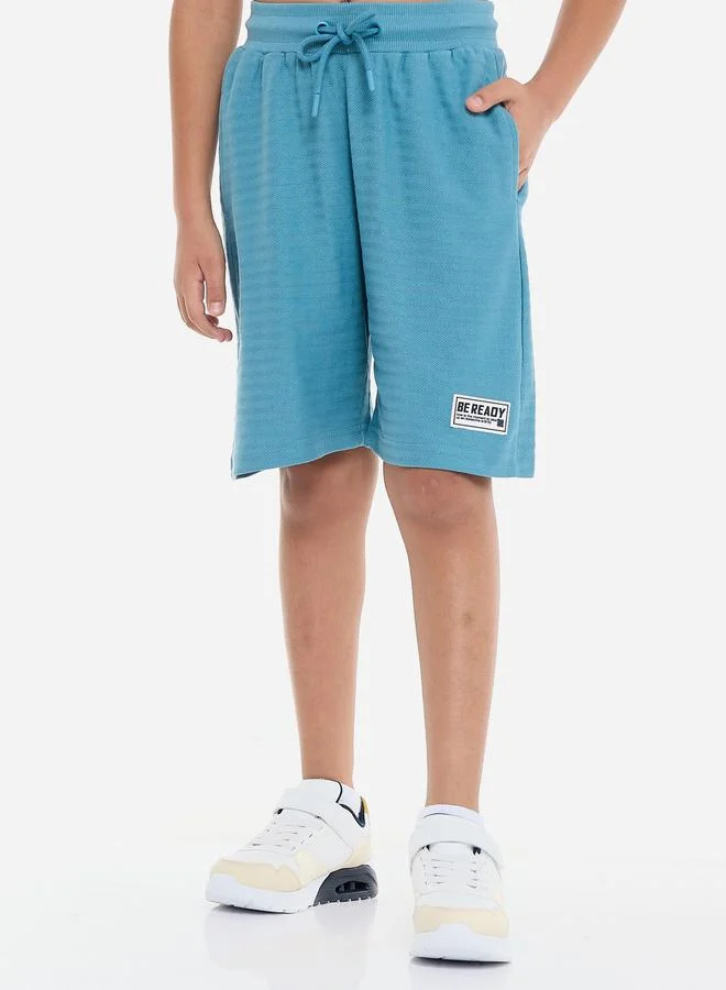 victor and jane Victor And Jane Boys Blue Embroidered T-Shirt and Shorts Set