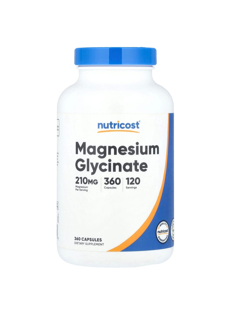 Magnesium Glycinate, 360 Capsules (70 mg per Capsule)