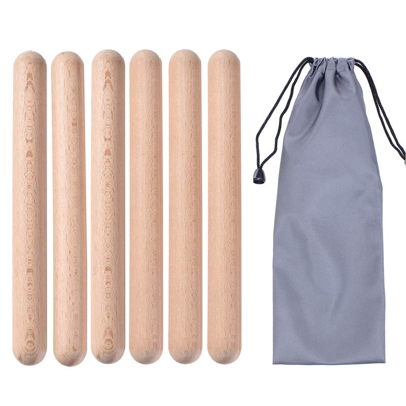 MGTECH Music Lummi Sticks for Kids, 6 Pack Rhythm Sticks with Carry Bag, 8 Inch Long