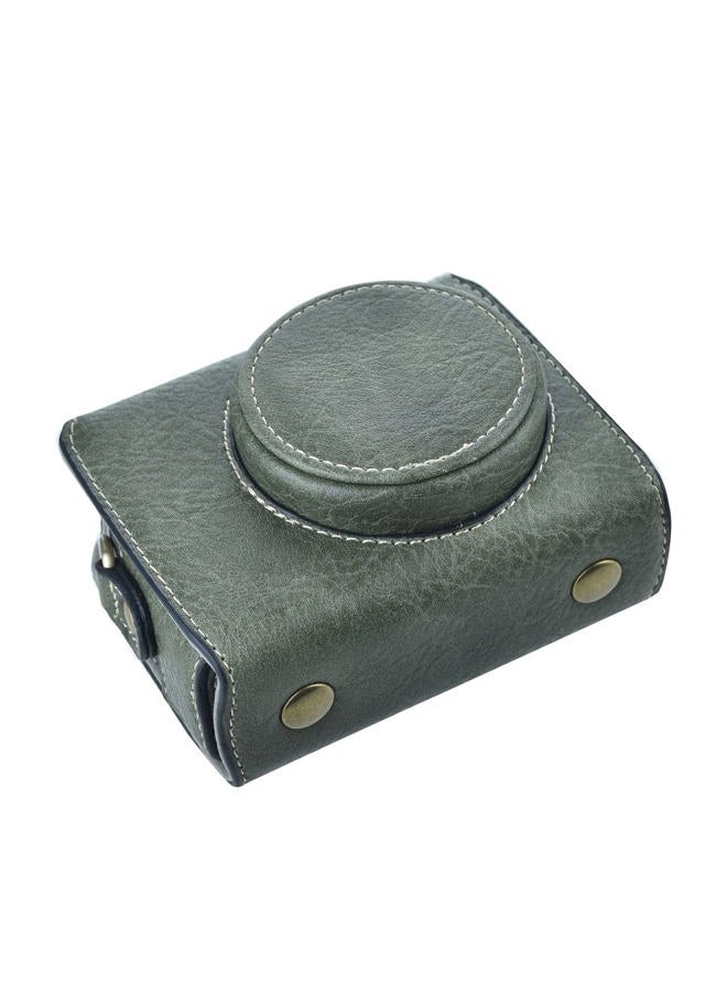 Rieibi ZV1 Case - Vintage PU Leather Camera Case for Sony ZV1 ZV-1 DSLR Camera - Protective Case with Strap, Green, Beauty Case - Image 2