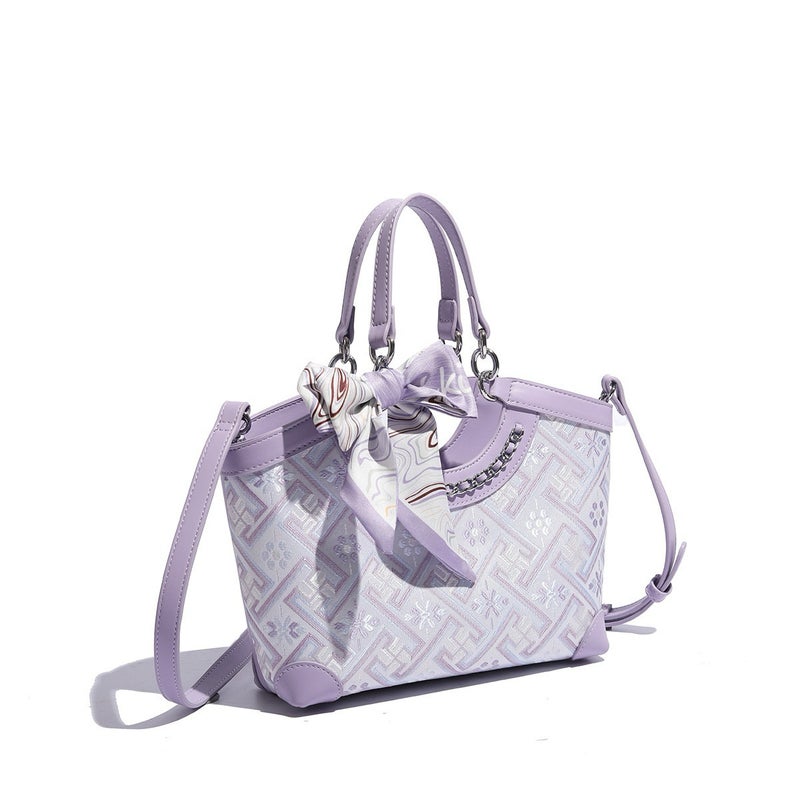 Zhuang Brocade Jacquard Brocade Pattern Ethnic Scarf Handbag Vegetable Basket Women'S Bag New Crossbody Women'S Bag - Image 3