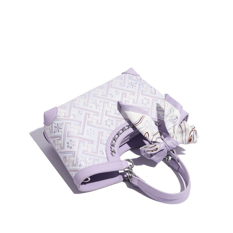 Zhuang Brocade Jacquard Brocade Pattern Ethnic Scarf Handbag Vegetable Basket Women'S Bag New Crossbody Women'S Bag - Image 5