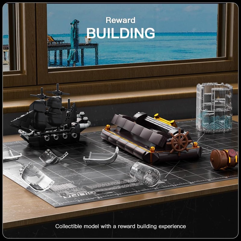 mould king Black Pearl Ship in a Bottle Building Blocks, Collectible Display Pirate Ship in a Bottle, Pirate Ship Model Kit Building Toys Gift for Adults and Kids Aged 8+ (778 PCS) - Image 4