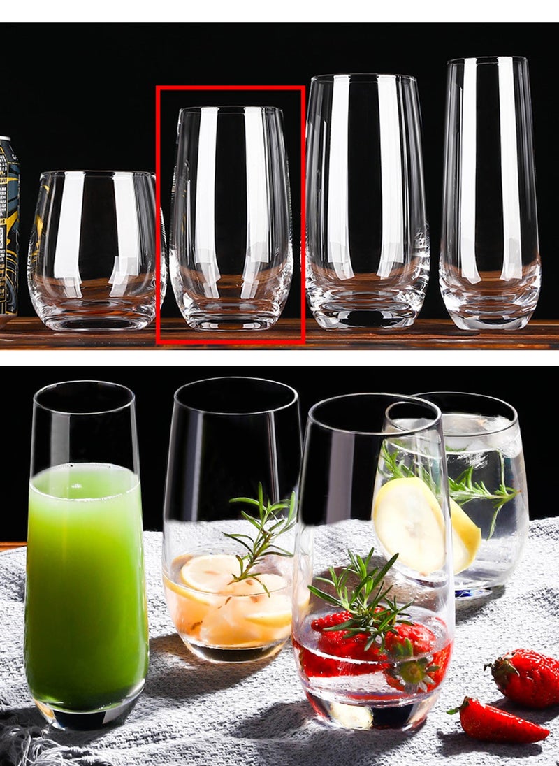 Glass Set, Set Of Six, Egg-Shaped Household And Commercial Cups, Can Be Used For Drinking Water, Coffee, Tea, Juice, Milk, 390ML - Image 3