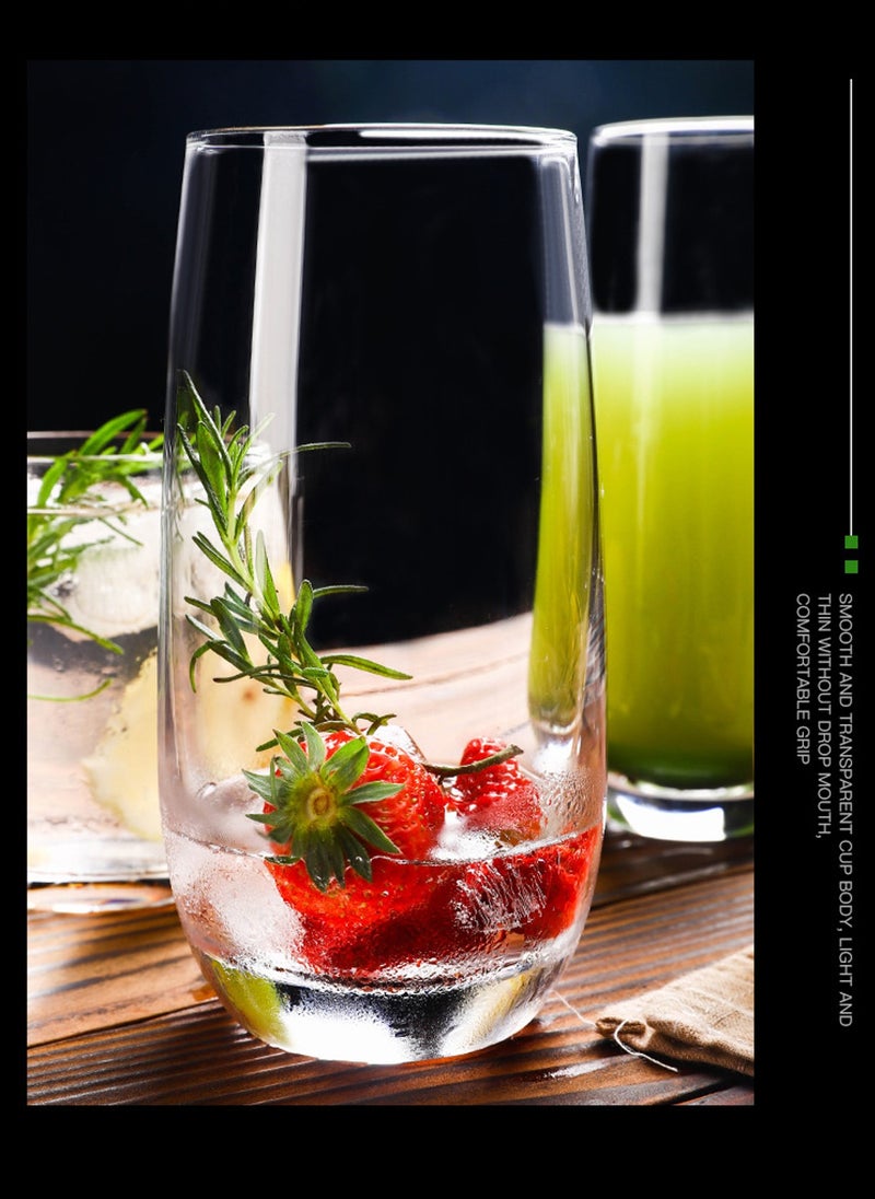 Glass Set, Set Of Six, Egg-Shaped Household And Commercial Cups, Can Be Used For Drinking Water, Coffee, Tea, Juice, Milk, 390ML - Image 5