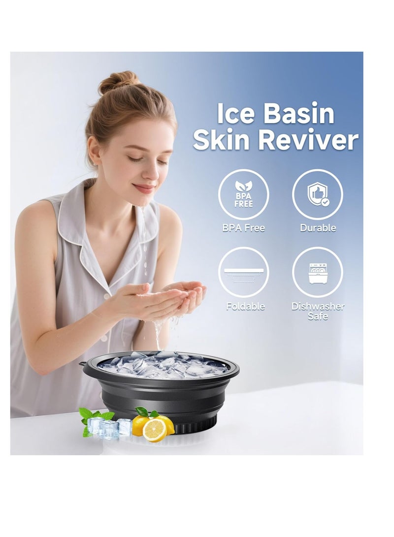 general Face Bowl for Ice with Built-in Ice Tray – Collapsible Silicone Facial Ice Bath Bowl for Cold Plunge Therapy, Skin Tightening & Acne Relief – Portable Spa Tool for Home & Trave - Image 3