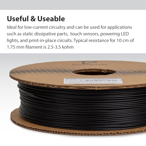 Proto-Pasta Protopasta Electrically Conductive Composite Black PLA 3D Printer Filament for Electrically Conductive 3D Prints | Easy Printing with Low Warp | 1.75mm Filament | 500g with Recyclable Cardboard Spool - Image 3