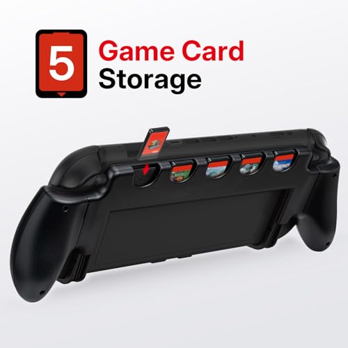 Mcbazel Console Grip with 5 Game Slots Compatible with Nintendo Switch 2 (2025), Ergonomic Grip Hard Shell for Users Who Prefer Handheld Mode, Black (NOT for Switch 1) - Image 3