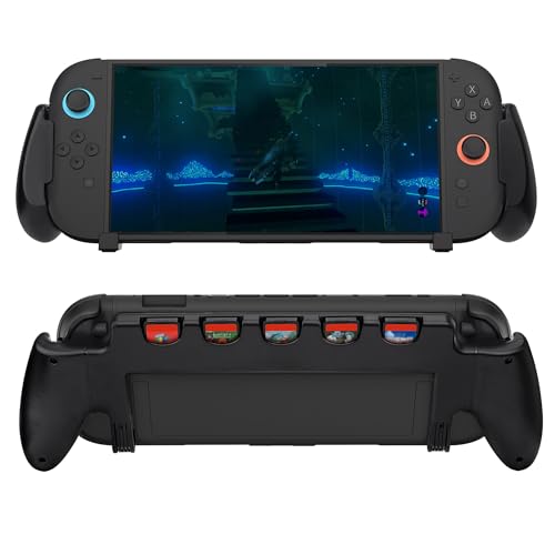 Mcbazel Console Grip with 5 Game Slots Compatible with Nintendo Switch 2 (2025), Ergonomic Grip Hard Shell for Users Who Prefer Handheld Mode, Black (NOT for Switch 1) - Image 1