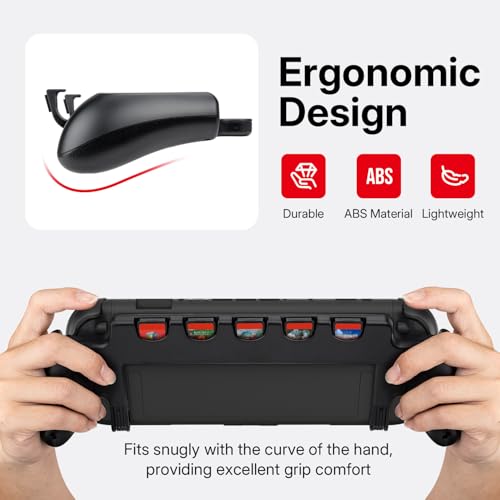 Mcbazel Console Grip with 5 Game Slots Compatible with Nintendo Switch 2 (2025), Ergonomic Grip Hard Shell for Users Who Prefer Handheld Mode, Black (NOT for Switch 1) - Image 4