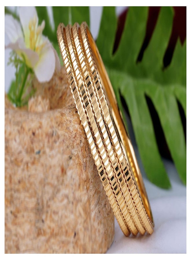 JFL - Jewellery for Less Gold Plated Latest Cut Work 2 pair of Bangle Set for Women & Girls,Valentine - Image 3