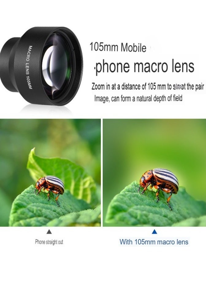 105mm Macro Lens, Sturdy And Durable Smart Phone Camera Lens, Anti Reflective Multi Coated Wide Angle Mobile Camera Lens Attachment For Photography, (1pc, 105mm Macro Lens)