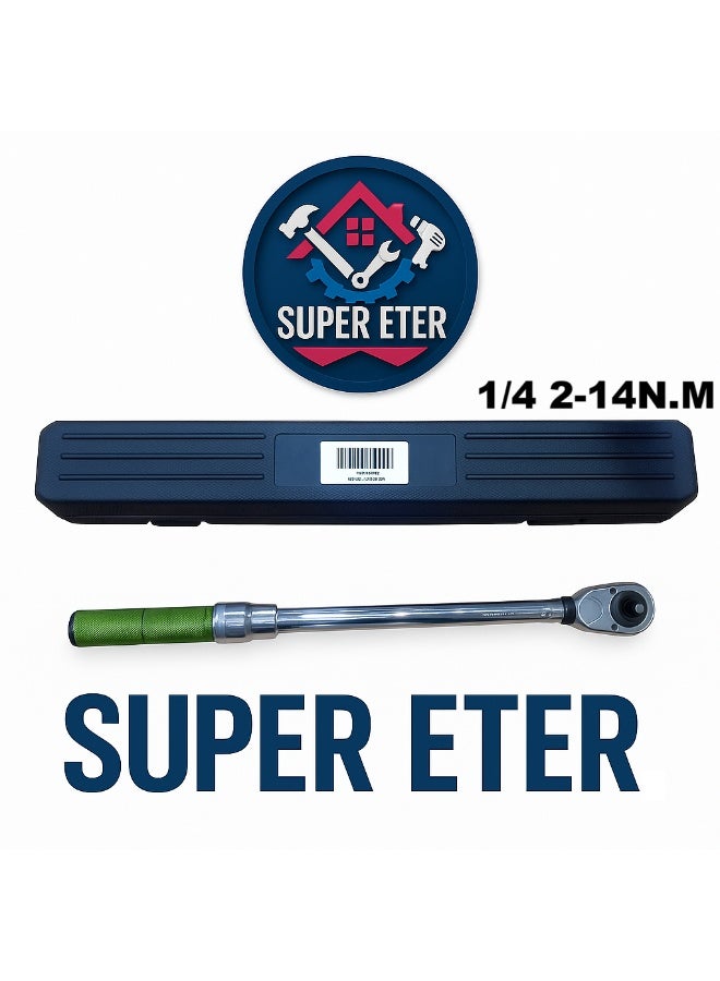 SUPER   ETER SUPER ETER 1/4" Ratchet Torque Wrench Model 10005955 – 2–14 N·m Precision Tool for Fine Mechanical Work - Image 1