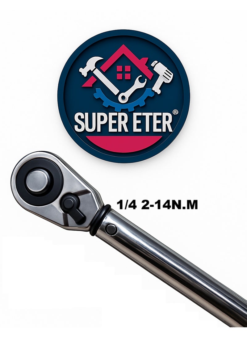 SUPER   ETER SUPER ETER 1/4" Ratchet Torque Wrench Model 10005955 – 2–14 N·m Precision Tool for Fine Mechanical Work - Image 2