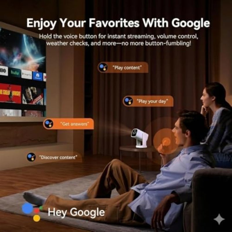 جهاز عرض ذكي صغير Cube 1، تلفزيون Android 11 مع مساعد Google، دعم 1080 بكسل، واي فاي ثنائي النطاق 2.4/5 جيجا هرتز وبلوتوث 5.0، حجر مفاتيح تلقائي، قابل للتعديل 360 درجة، جهاز عرض أفلام محمول للمنزل والخارج - Image 3