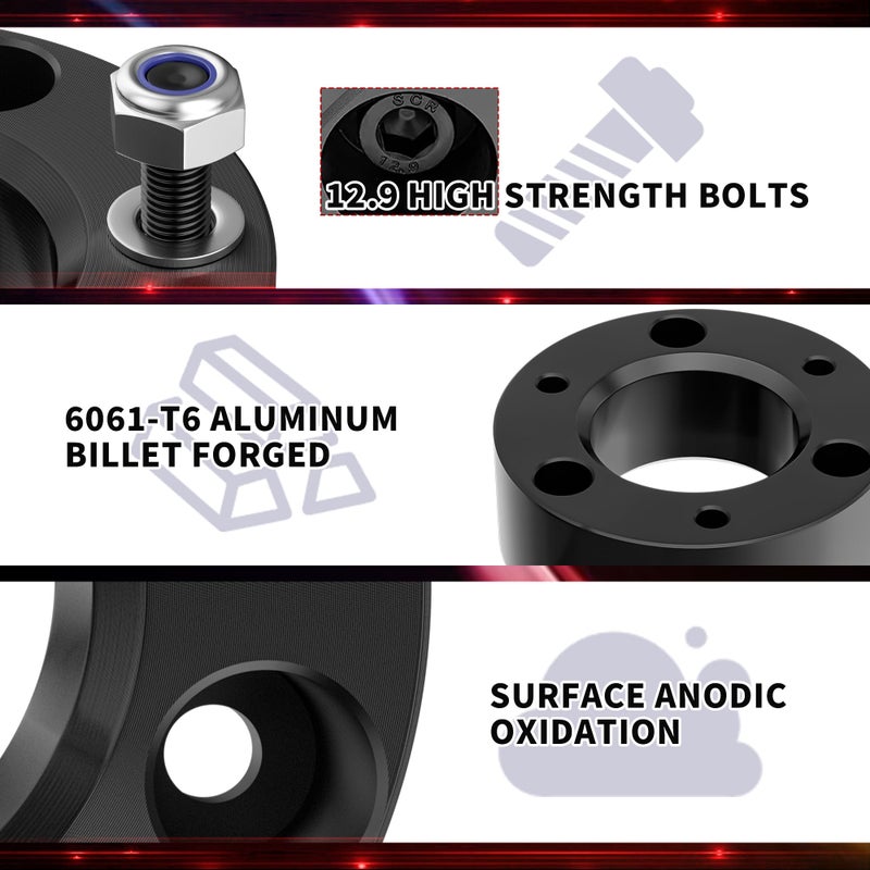 FLYCLE 3" Front and 2" Rear Leveling Kit for 2007-2024 Silverado 1500 Sierra 1500 2WD/4WD,3 inch Front and 2 inch Rear Strut Spacers Lift Kit - Image 4