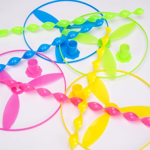 Sepco 40 Pcs Flying Disc Toy Twisty Helicopter Spin Copter Plastic Propeller Flyer Saucers with Launchers Outdoor Toy Kids Party Favors Gifts - Image 5