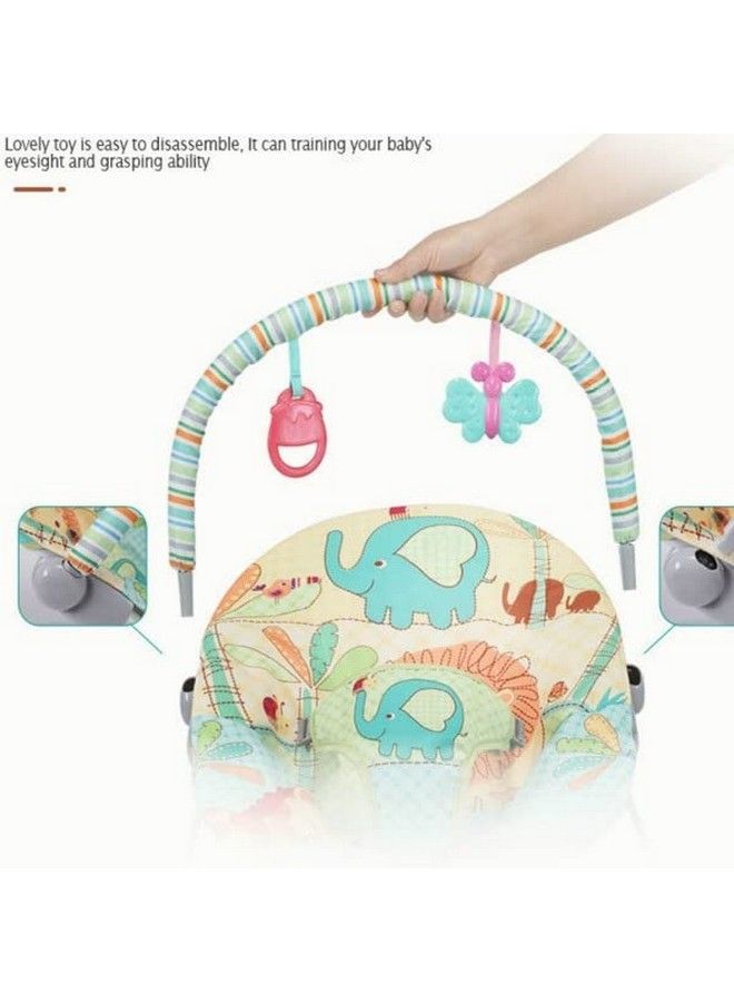 Mummamia Playful Pals Natural Bouncer With Calming Vibrations (Blue Safari) - Image 3