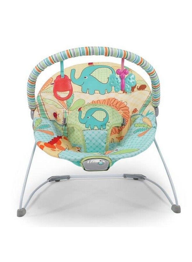 Mummamia Playful Pals Natural Bouncer With Calming Vibrations (Blue Safari) - Image 2