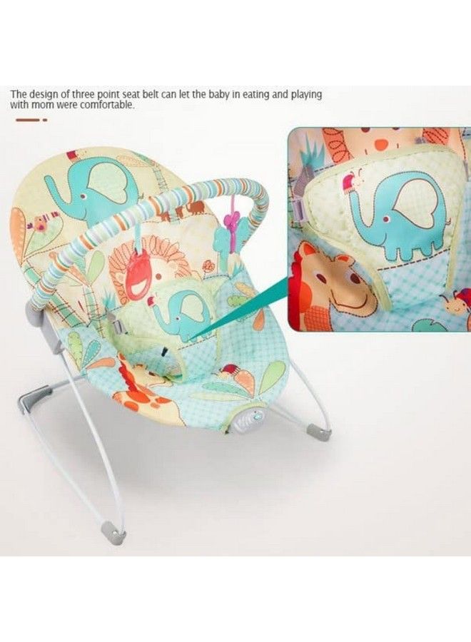 Mummamia Playful Pals Natural Bouncer With Calming Vibrations (Blue Safari) - Image 5