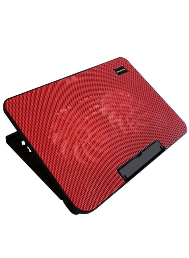 BURAQ N99 USB Dual Fan Hollow Carved Design Heat Dissipation Laptop Cooling Pad(Red)  - Image 1