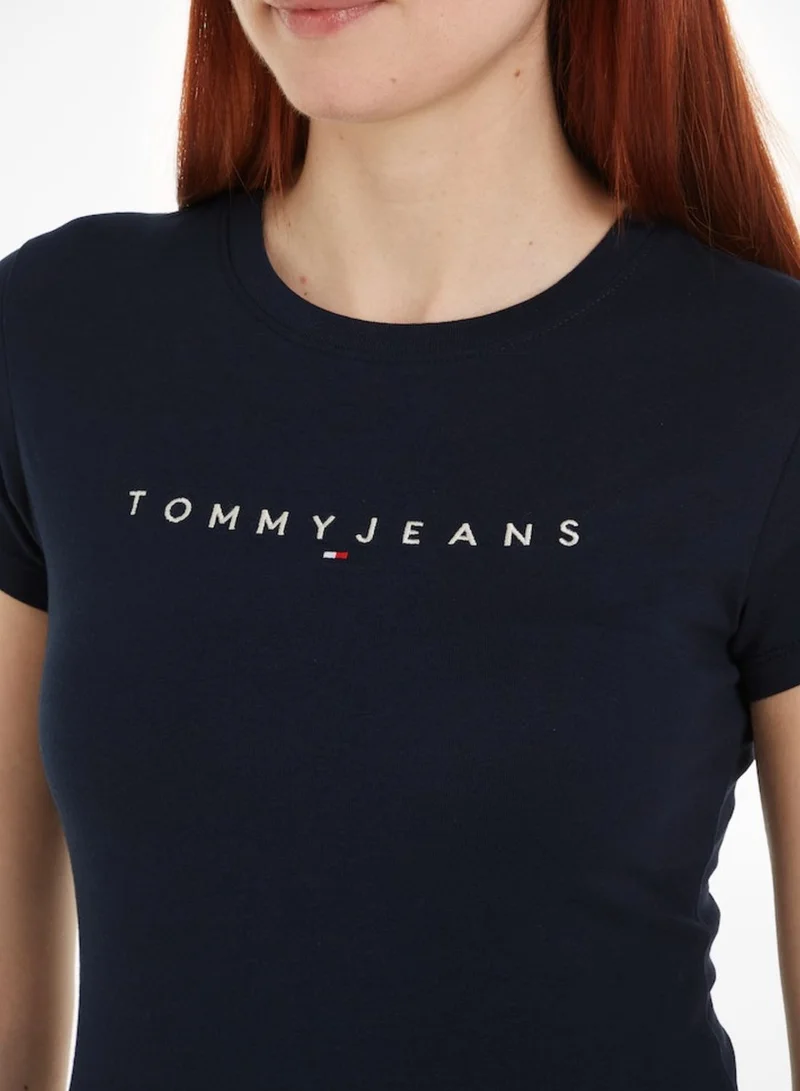 TOMMY JEANS Crew Neck Logo Printed T-Shirt