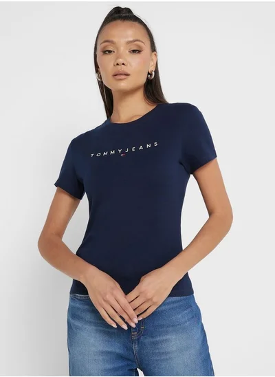 TOMMY JEANS Crew Neck Logo Printed T-Shirt