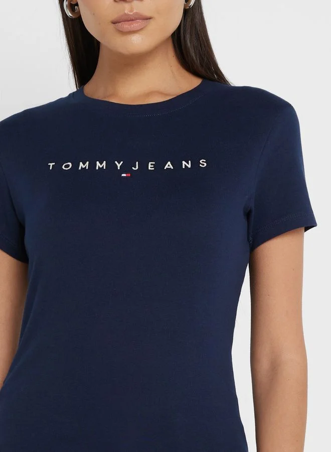 TOMMY JEANS Crew Neck Logo Printed T-Shirt