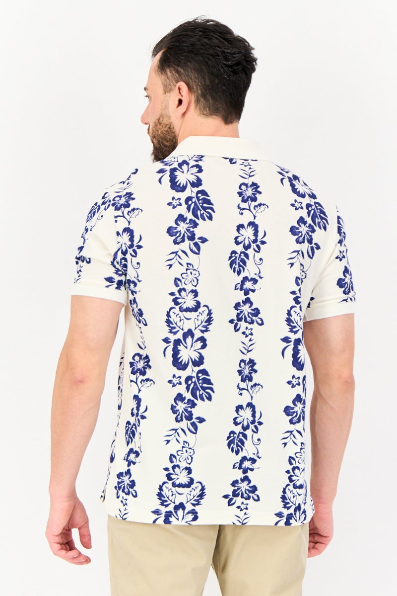 GAP Men Regular Fit Floral Print Short Sleeves Polo Shirt, Multicolor - Image 4