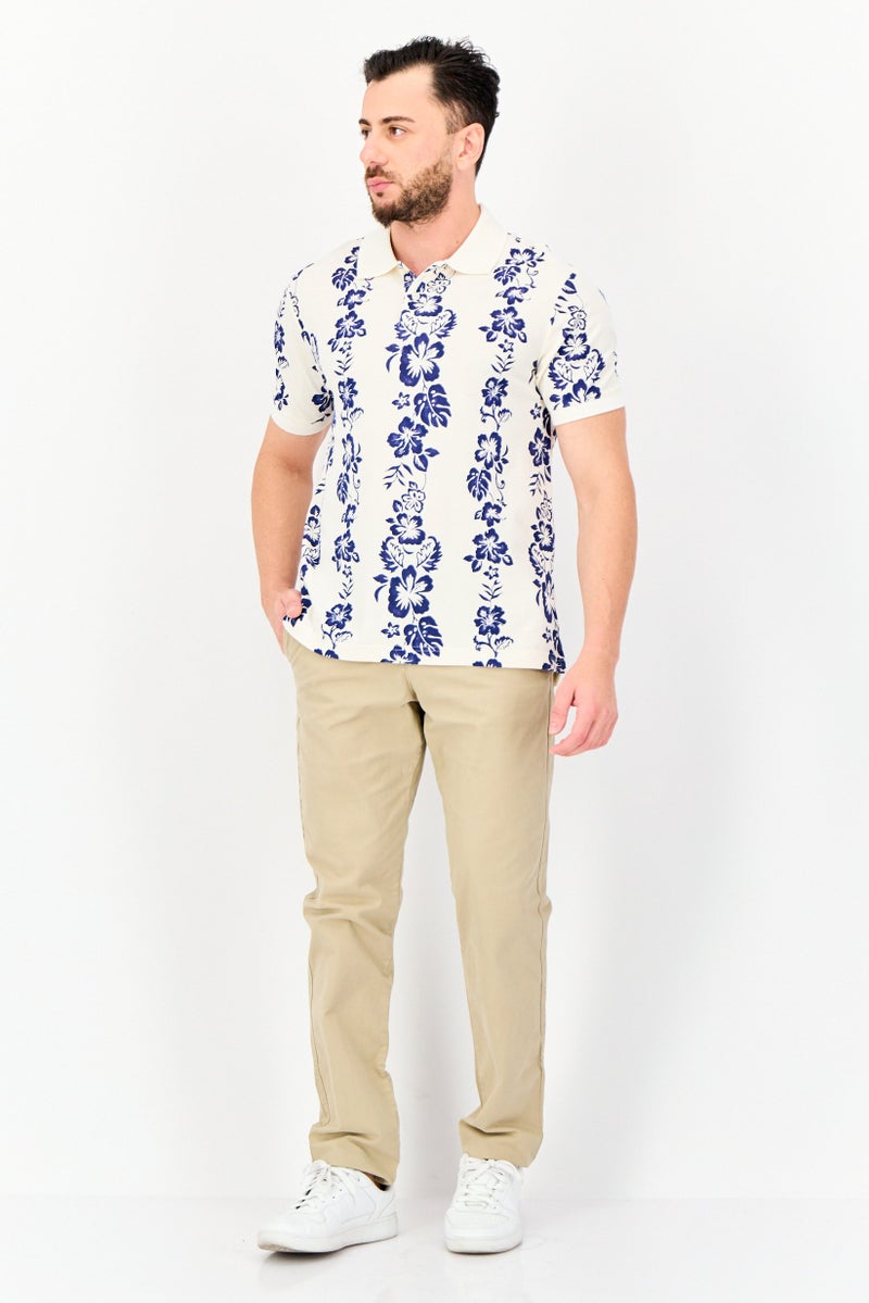 GAP Men Regular Fit Floral Print Short Sleeves Polo Shirt, Multicolor - Image 2