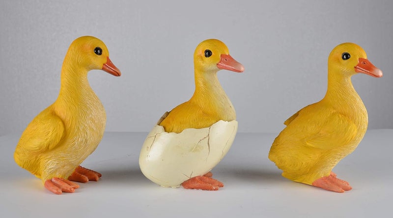 JORAE Ducks Statue Yard Garden Decorations Set of Three, Ducklings Ornament Animal Outdoor Statue, 5 Inch, Polyresin - Image 3