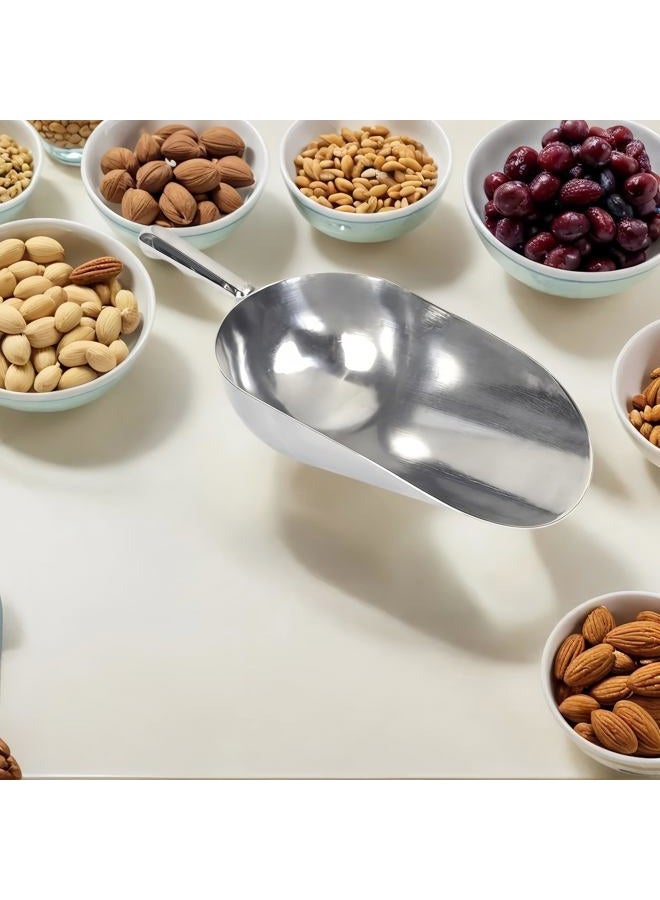 RyanDesign Heavy-Duty Cast Aluminum Kitchen Scoop - Rust-Proof, Ergonomic S-Handle Ice Cube Endurance Scoopfor Ice, Candy, Popcorn, Coffee Beans, Flour & Pet Food - Commercial-Grade Durable Design (XL（38oz）) - Image 3