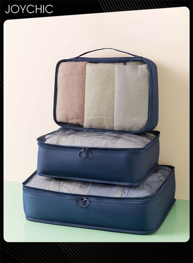 Joychic 8 قطع من مكعبات التعبئة لحقائب السفر مجموعة حقائب تنظيم الحقائب خفيفة الوزن حقيبة أساسية مع مستلزمات الحمام الكبيرة والملابس والأحذية - Image 2