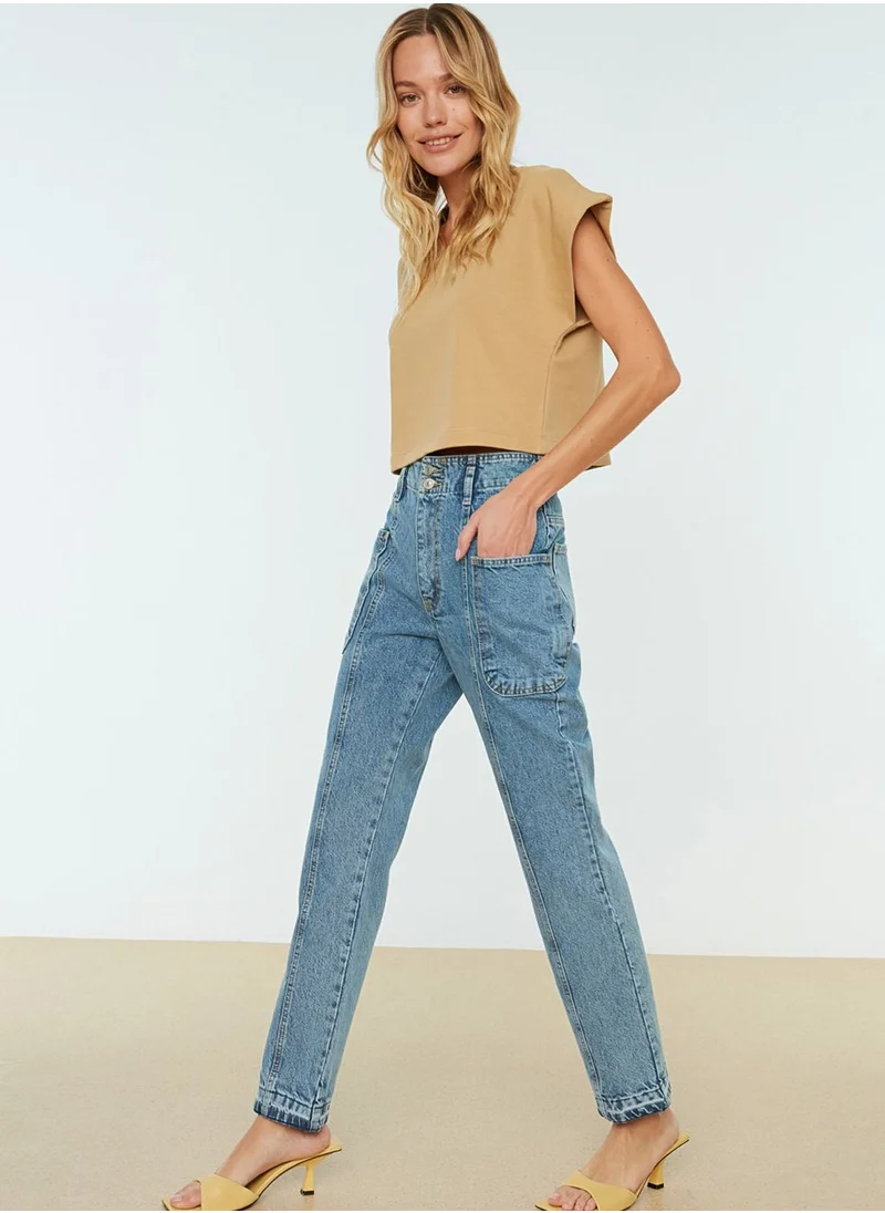 trendyol Pocket Detail High Waist Jeans