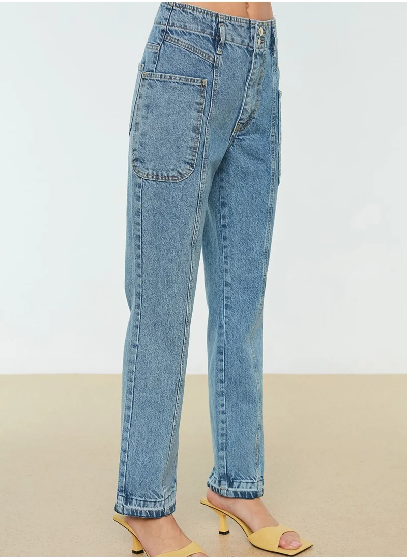 trendyol Pocket Detail High Waist Jeans