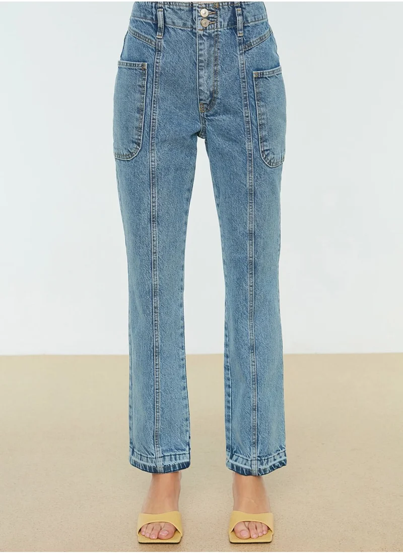 trendyol Pocket Detail High Waist Jeans