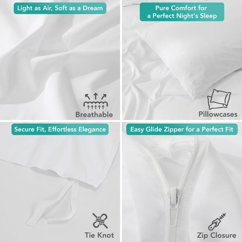 Utopia Bedding Duvet Cover Set with Pillowcases- 2 Pieces Bedding Duvet Cover with Zipper Closure - 1 Duvet Cover with 1 Pillow Sham - Soft Brushed Microfiber (Twin/Twin XL  White) - Image 5