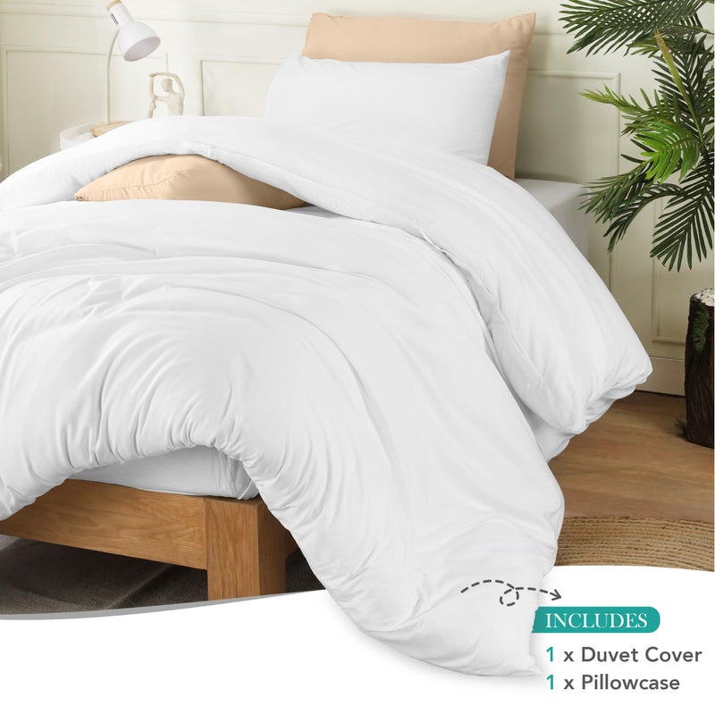 Utopia Bedding Duvet Cover Set with Pillowcases- 2 Pieces Bedding Duvet Cover with Zipper Closure - 1 Duvet Cover with 1 Pillow Sham - Soft Brushed Microfiber (Twin/Twin XL  White) - Image 3