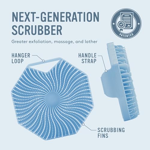 Sud Scrub® Antimicrobial Silicone Body Scrubber, Exfoliating Body Scrubber for Sensitive Skin, Eco Friendly Shower Scrubber for Body, Silicone Body Brush for Showering, Blue - Image 5